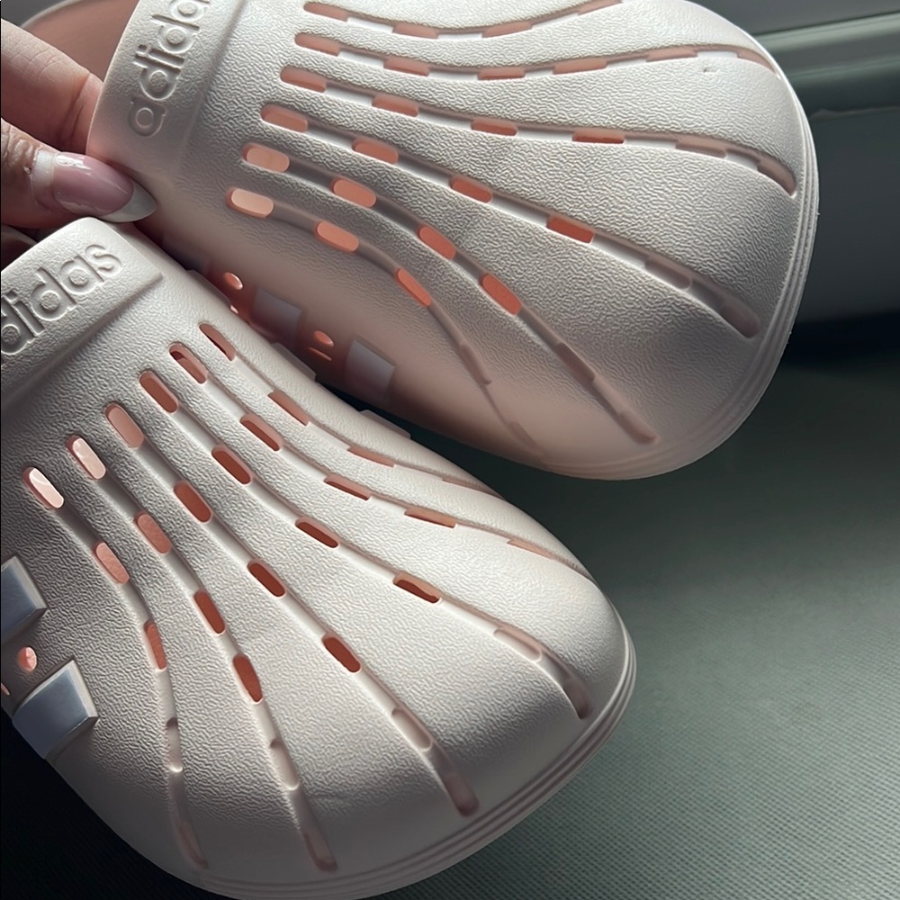 Adidas Pink and White Slippers with Ventilated Design - Picture 6 of 10